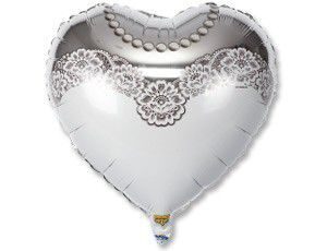 Шар-сердце Свадебное Платье 46 см.