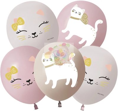 Шар (12''/30 см) Кошечка с бантом